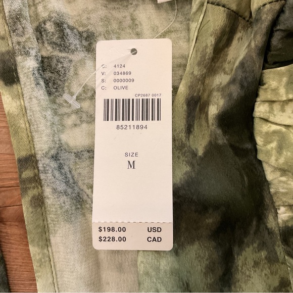 Anthropologie Olive Green Abstract‎ Wide-Leg Jumpsuit Size M NWT - Picture 5 of 11